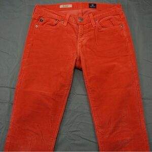 AG Adriano Goldschmied Women's Orange Corduroy Skinny Jeans